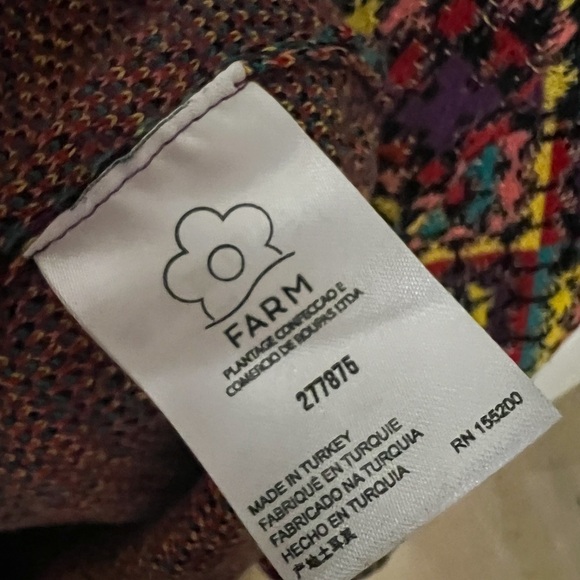 FARM RIO Pullover Multicolor Square Neck Crochet Sweater Sz S - Picture 4 of 5